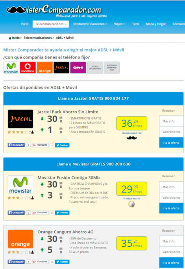 Comparador de tarifas combinadas: conoce los packs de telefonía e internet más allá de tu móvil