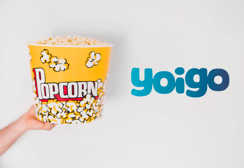 Bol de palomitas para ver la televisión Yoigo